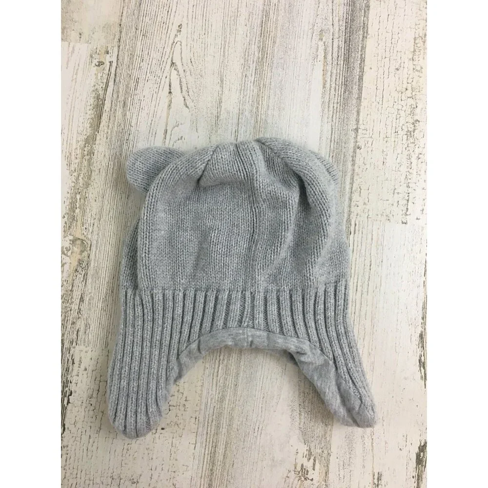 Gymboree Baby 6 to 12 M Knit Gray Bear Hat Beanie